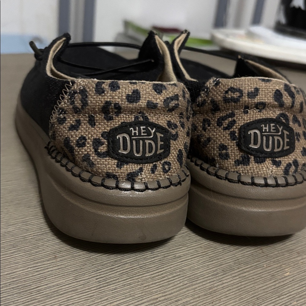 Black and Leopard Print Hey Dudes